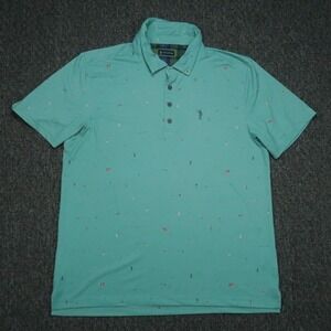 William Murray Shirt Mens Large Blue Green Caddyshack Performance Golf Polo